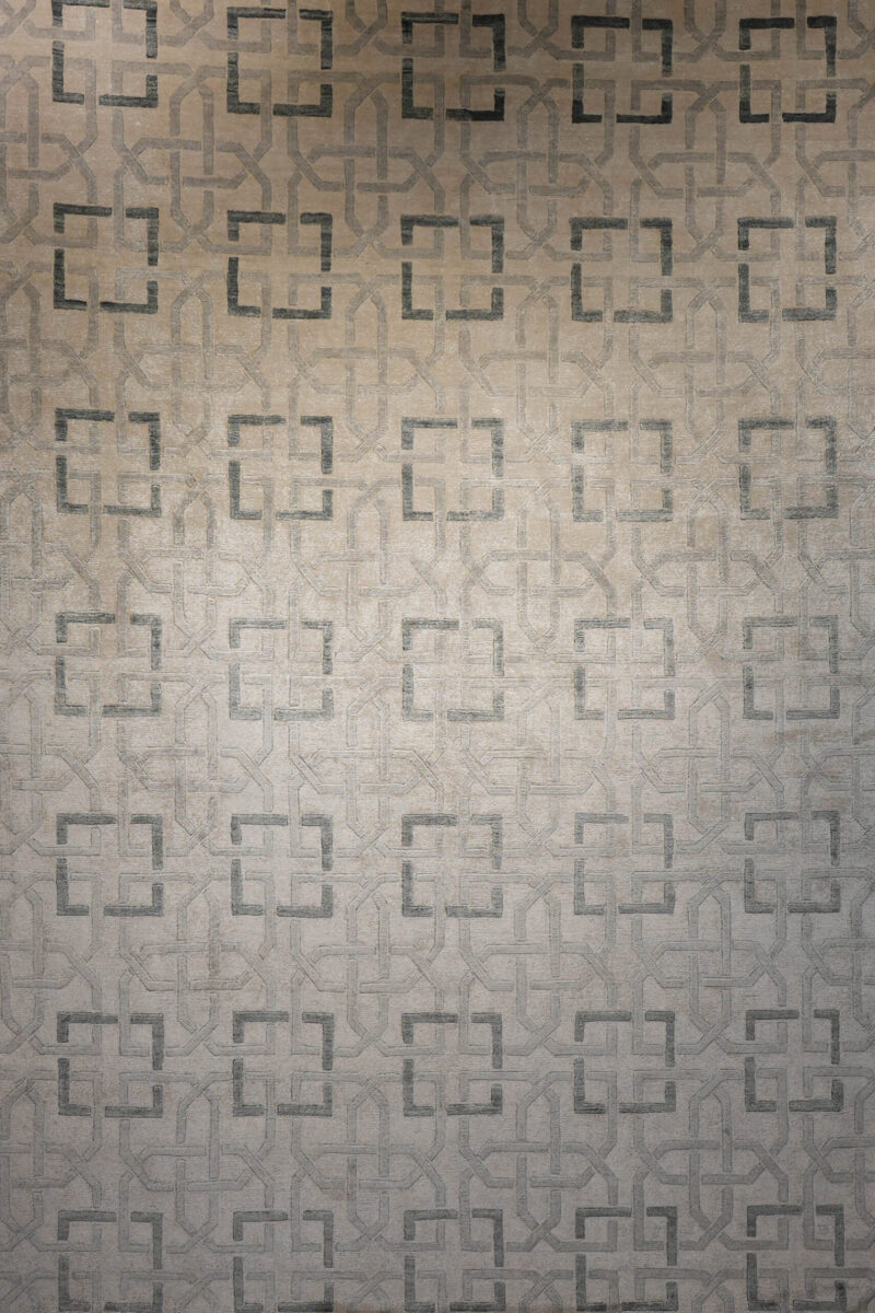 white and grey modern area rug