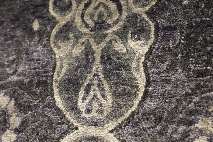 close up of grey modern rug