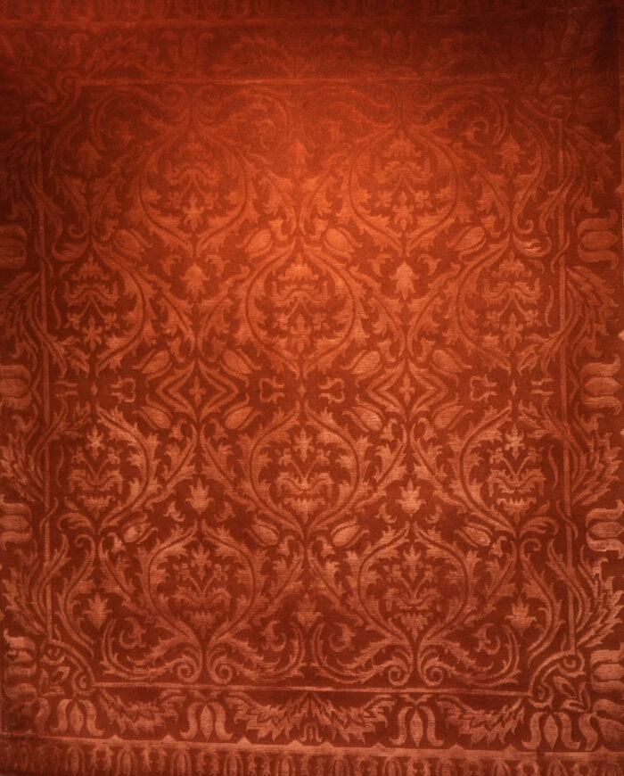 Red homemade rug