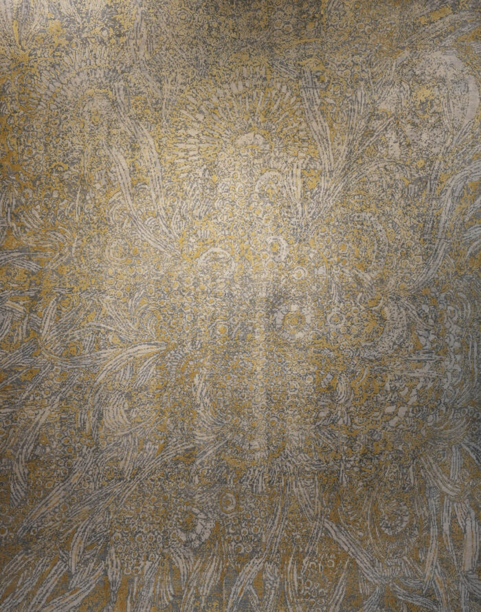 gold and grey indian rug